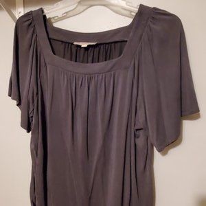 Elbow length sleeve, dark gray, Soft, dressy top from Loft, size XL